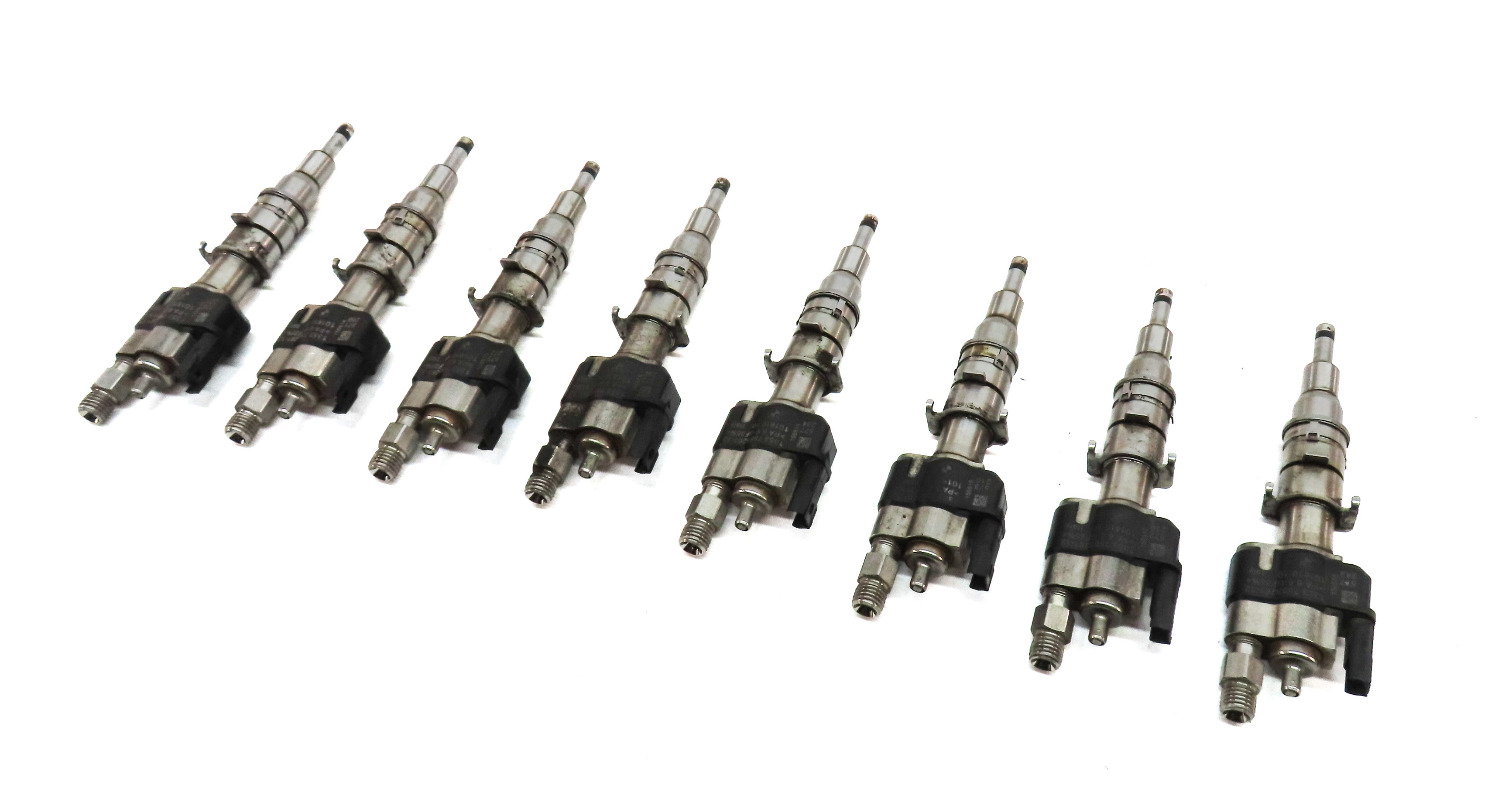 08-16 BMW 3 5 7 X5 X6 Z4 3.0L N54 4.4L N63 FUEL INJECTOR SET/8 (ALL INDEX 12) — exact item pictured